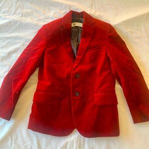 Crimson Velvet Suit Jacket Kids Size 7 H&M